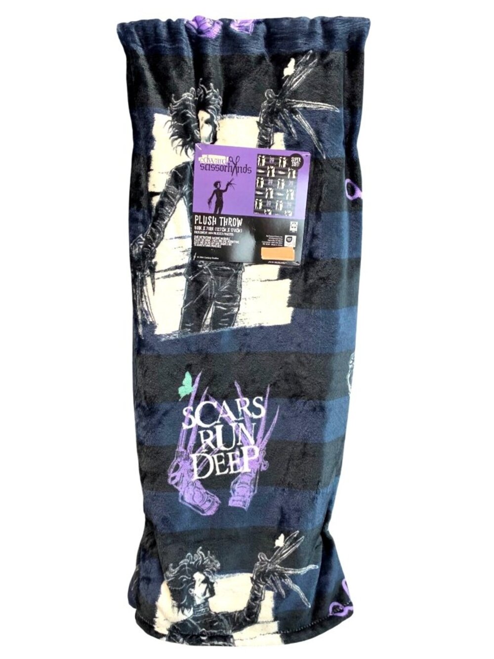 Edward Scissorhands Scars Run Deep Halloween Throw Blanket